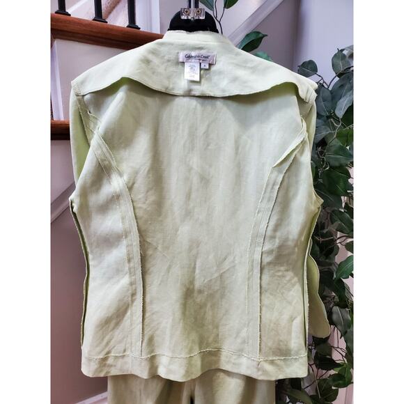 Coldwater Creek Women's Green Single Breasted Blazer, Top & Pant 3 Pcs Suit 8 - Picture 9 of 16